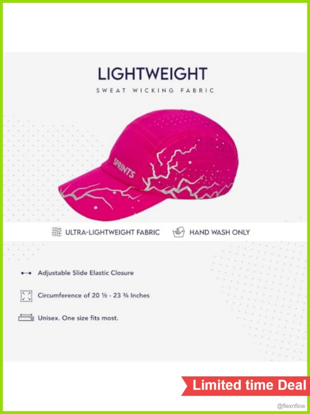 Quick Dry Lightweight Running Racing Cap Adjustable Performance Hat - Picture 4 of 6
